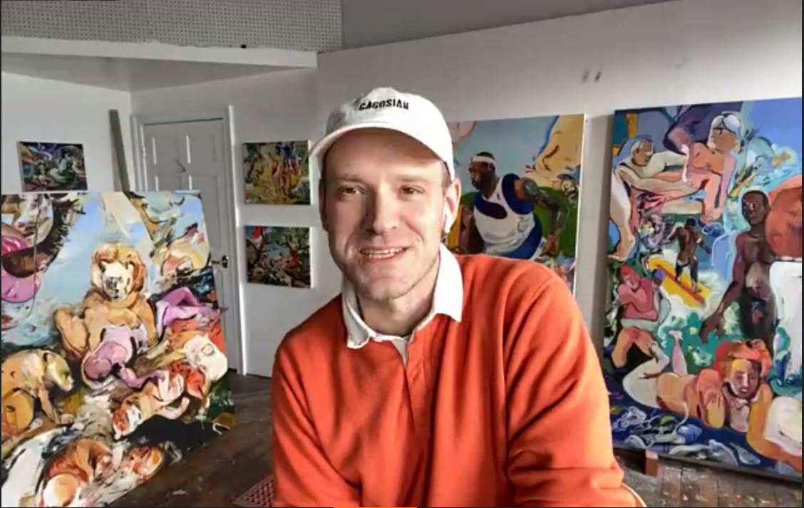 Image of artist in studio